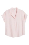 Beachlunchlounge London Cotton Gauze Popover Top In Pale Pink