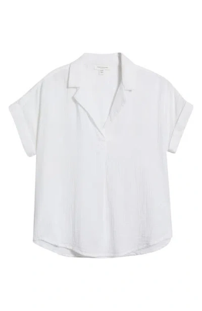 Beachlunchlounge London Cotton Gauze Popover Top In White