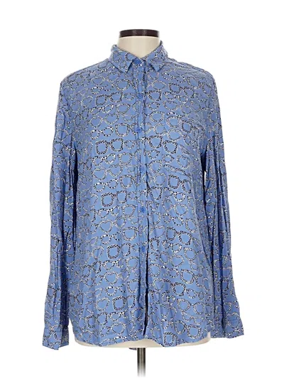 Pre-owned Beachlunchlounge Long Sleeve Blouse In Blue