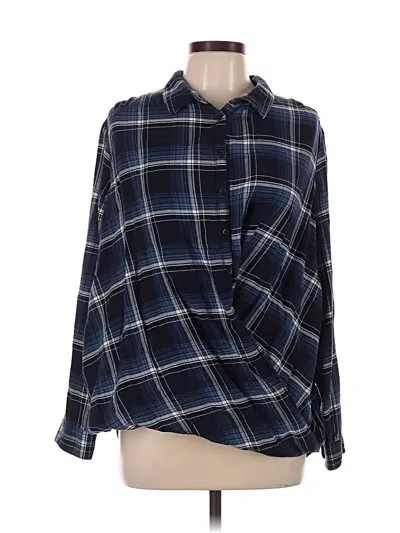 Pre-owned Beachlunchlounge Long Sleeve Blouse In Blue