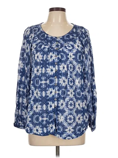 Pre-owned Beachlunchlounge Long Sleeve Blouse In Blue