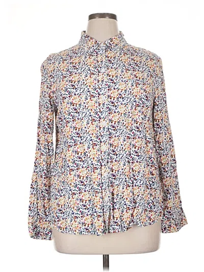 Pre-owned Beachlunchlounge Long Sleeve Blouse In Blue