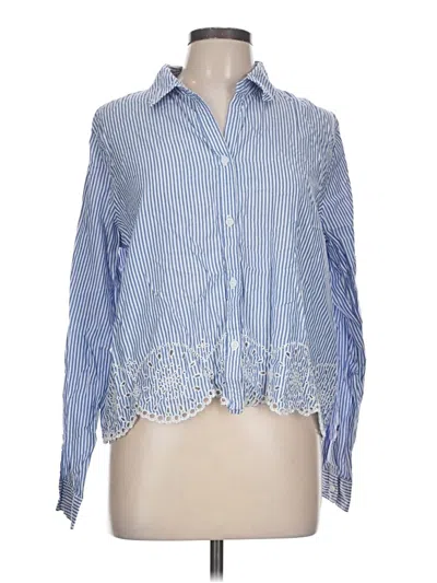 Pre-owned Beachlunchlounge Long Sleeve Blouse In Blue