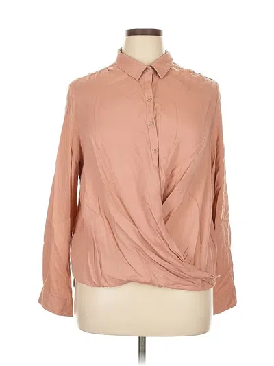 Pre-owned Beachlunchlounge Long Sleeve Blouse In Brown