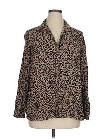 Pre-owned Beachlunchlounge Long Sleeve Blouse In Brown