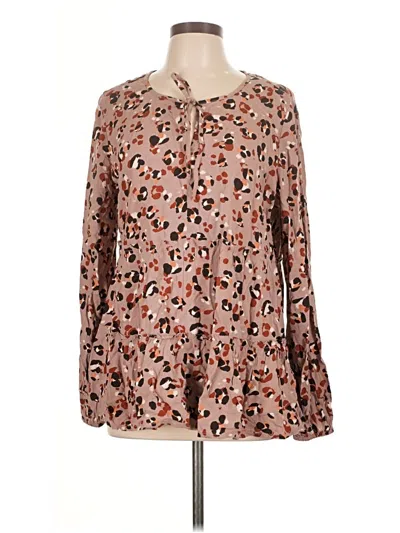 Pre-owned Beachlunchlounge Long Sleeve Blouse In Brown