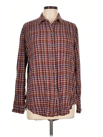 Pre-owned Beachlunchlounge Long Sleeve Blouse In Brown