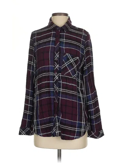 Pre-owned Beachlunchlounge Long Sleeve Blouse In Burgundy