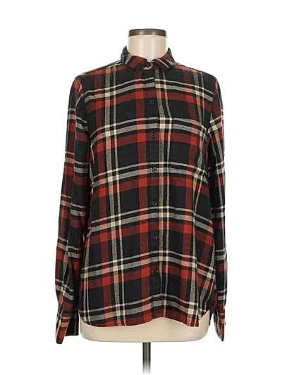 Pre-owned Beachlunchlounge Long Sleeve Blouse In Burgundy