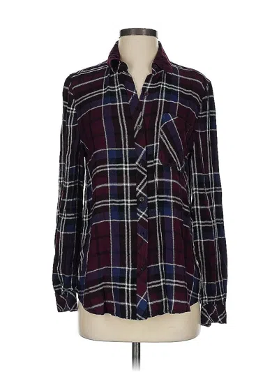 Pre-owned Beachlunchlounge Long Sleeve Blouse In Burgundy