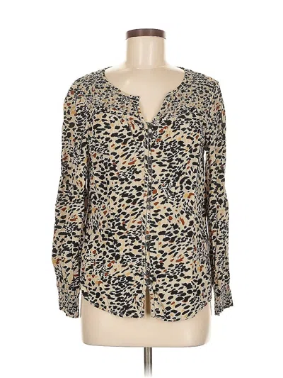 Pre-owned Beachlunchlounge Long Sleeve Blouse In Gold