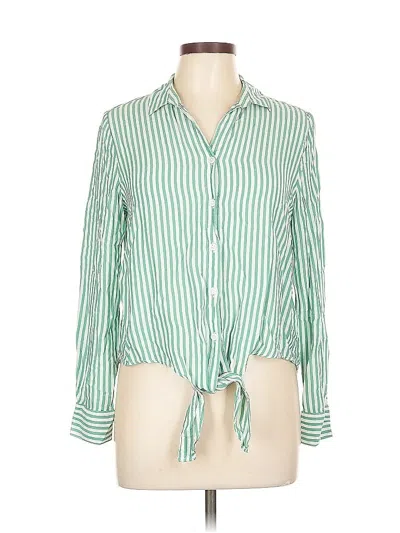 Pre-owned Beachlunchlounge Long Sleeve Blouse In Green