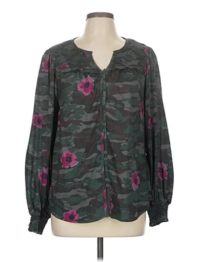 Pre-owned Beachlunchlounge Long Sleeve Blouse In Green