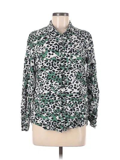 Pre-owned Beachlunchlounge Long Sleeve Blouse In Green