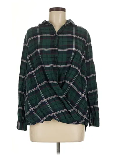 Pre-owned Beachlunchlounge Long Sleeve Blouse In Green