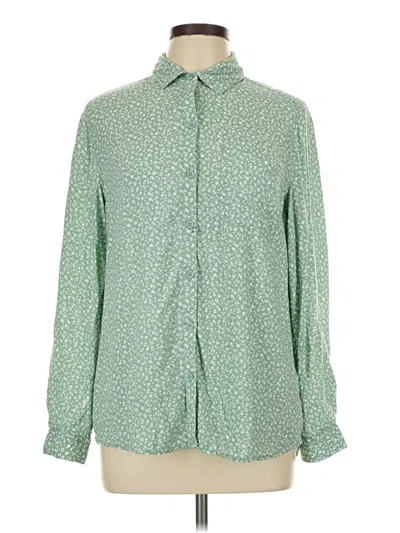 Pre-owned Beachlunchlounge Long Sleeve Blouse In Green