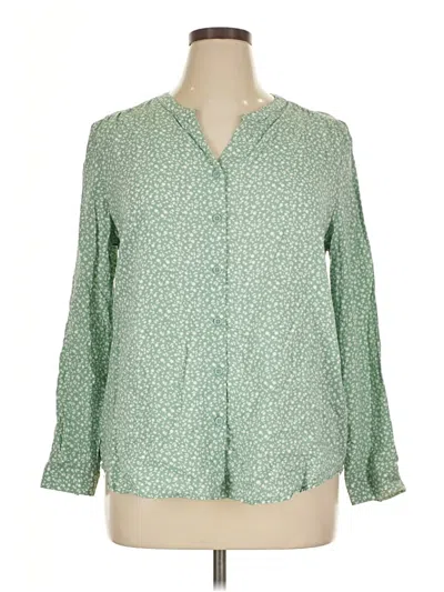Pre-owned Beachlunchlounge Long Sleeve Blouse In Green