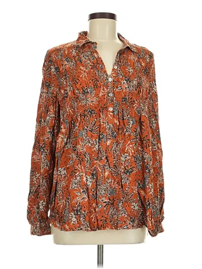 Pre-owned Beachlunchlounge Long Sleeve Blouse In Orange