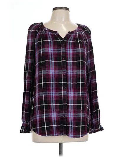 Pre-owned Beachlunchlounge Long Sleeve Blouse In Purple