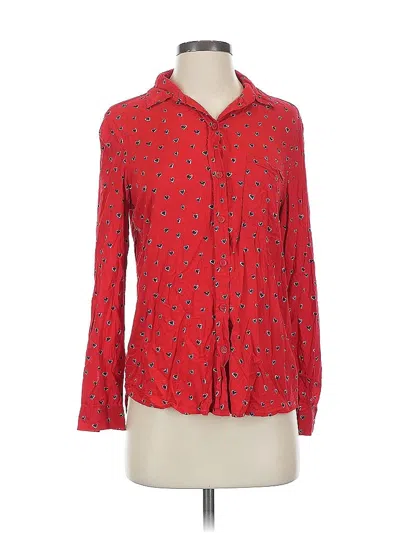 Pre-owned Beachlunchlounge Long Sleeve Blouse In Red
