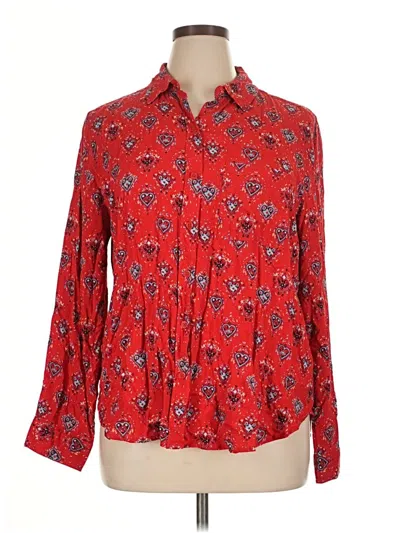 Pre-owned Beachlunchlounge Long Sleeve Blouse In Red