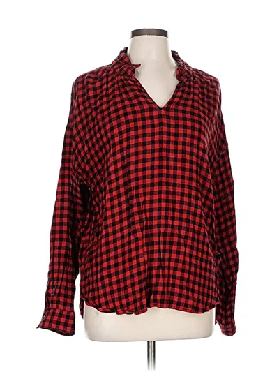 Pre-owned Beachlunchlounge Long Sleeve Blouse In Red
