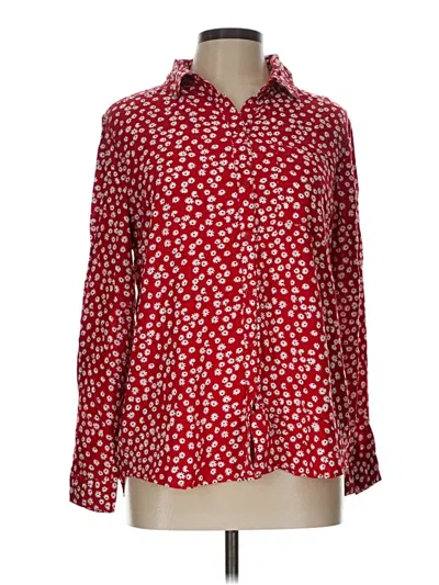 Pre-owned Beachlunchlounge Long Sleeve Blouse In Red