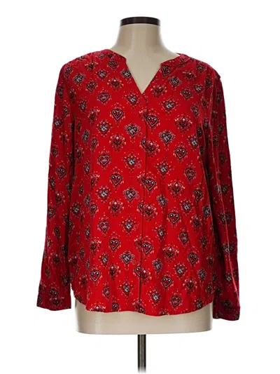 Pre-owned Beachlunchlounge Long Sleeve Blouse In Red