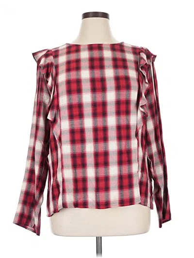 Pre-owned Beachlunchlounge Long Sleeve Blouse In Red