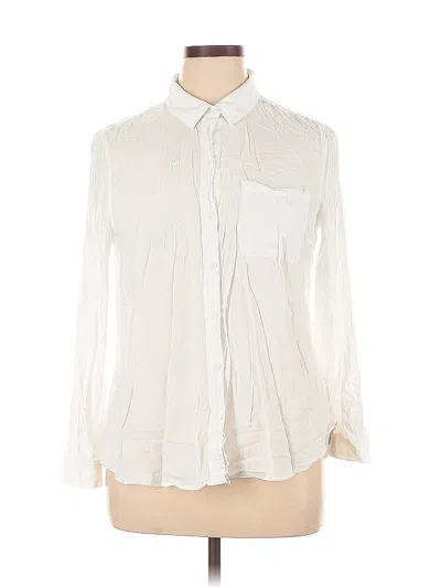 Pre-owned Beachlunchlounge Long Sleeve Blouse In White