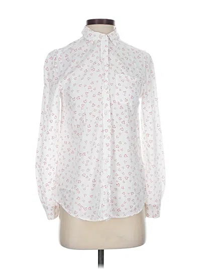 Pre-owned Beachlunchlounge Long Sleeve Blouse In White