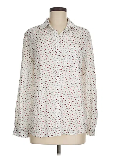 Pre-owned Beachlunchlounge Long Sleeve Blouse In White