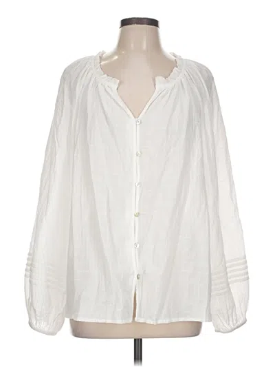 Pre-owned Beachlunchlounge Long Sleeve Blouse In White