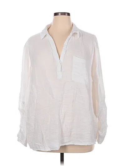 Pre-owned Beachlunchlounge Long Sleeve Blouse In White