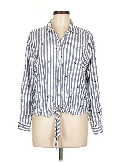 Pre-owned Beachlunchlounge Long Sleeve Button Down Shirt In Blue