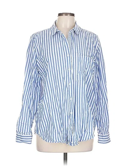 Pre-owned Beachlunchlounge Long Sleeve Button Down Shirt In Blue