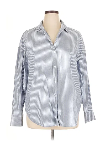 Pre-owned Beachlunchlounge Long Sleeve Button Down Shirt In Blue