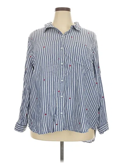 Pre-owned Beachlunchlounge Long Sleeve Button Down Shirt In Blue