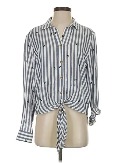 Pre-owned Beachlunchlounge Long Sleeve Button Down Shirt In Blue