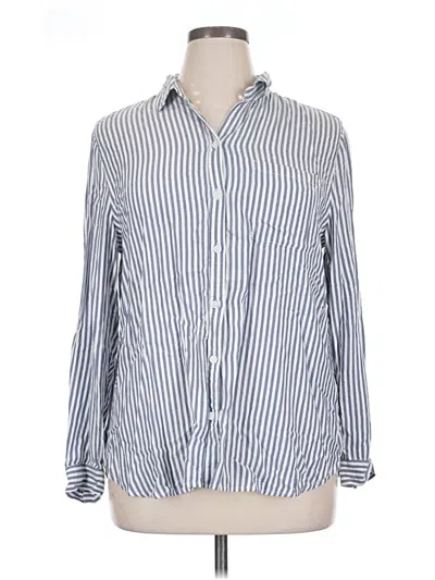 Pre-owned Beachlunchlounge Long Sleeve Button Down Shirt In Blue