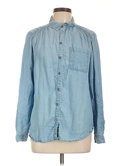 Pre-owned Beachlunchlounge Long Sleeve Button Down Shirt In Blue