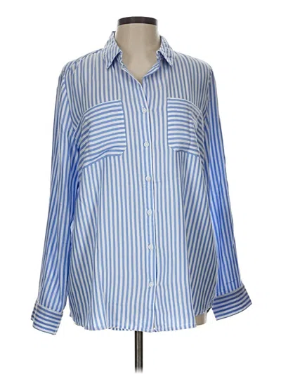 Pre-owned Beachlunchlounge Long Sleeve Button Down Shirt In Blue