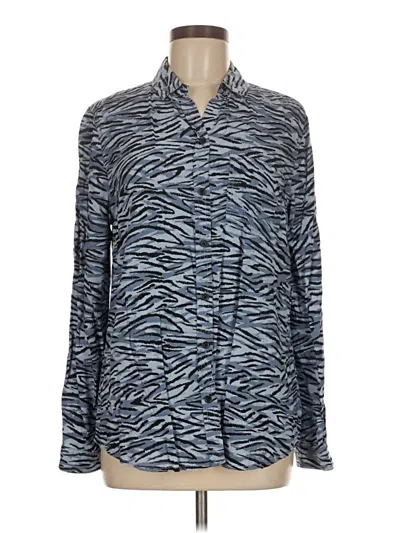 Pre-owned Beachlunchlounge Long Sleeve Button Down Shirt In Blue