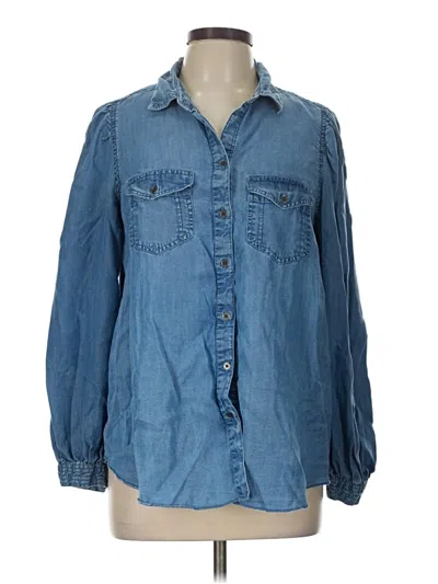 Pre-owned Beachlunchlounge Long Sleeve Button Down Shirt In Blue