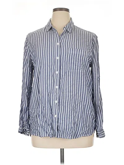 Pre-owned Beachlunchlounge Long Sleeve Button Down Shirt In Blue