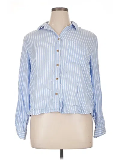 Pre-owned Beachlunchlounge Long Sleeve Button Down Shirt In Blue