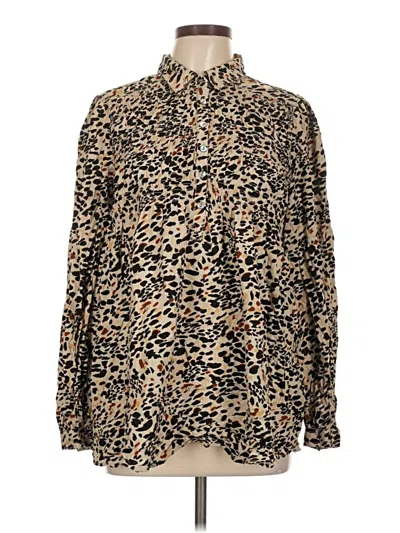 Pre-owned Beachlunchlounge Long Sleeve Button Down Shirt In Brown