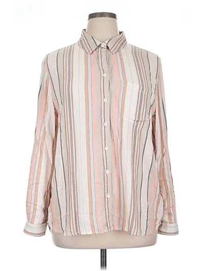 Pre-owned Beachlunchlounge Long Sleeve Button Down Shirt In Brown