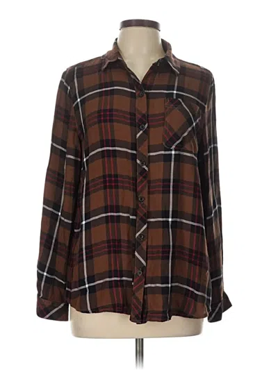 Pre-owned Beachlunchlounge Long Sleeve Button Down Shirt In Brown