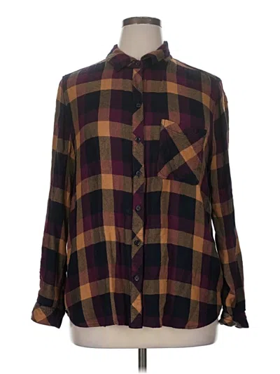Pre-owned Beachlunchlounge Long Sleeve Button Down Shirt In Brown